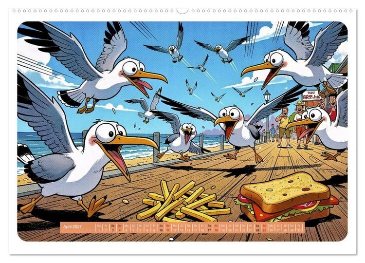 Produktbild: Gierige M&ouml;wen - Comic (Wandkalender 2027 DIN A2 quer), CALVENDO Monatskalender