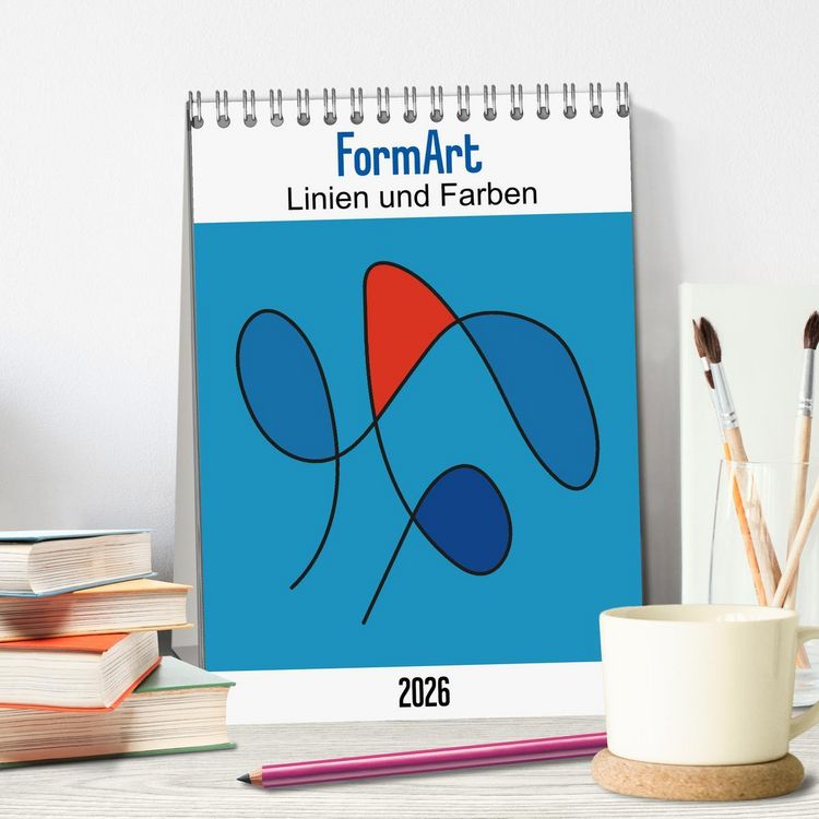 Produktbild: FormArt - Linien und Farben (Tischkalender 2026 DIN A5 hoch), CALVENDO Monatskalender
