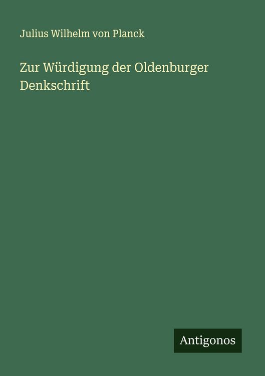 Produktbild: Zur W&uuml;rdigung der Oldenburger Denkschrift