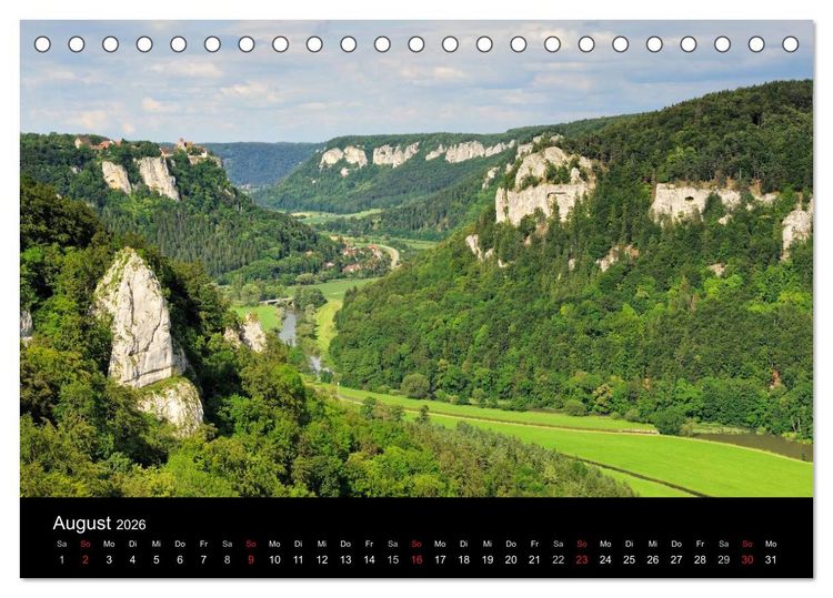 Produktbild: Das Donautal - Wanderparadies auf der Schw&auml;bischen Alb (Tischkalender 2026 DIN A5 quer), CALVENDO Monatskalender
