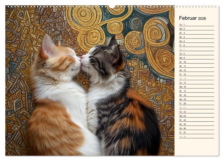 Produktbild: Katzen schaffen Kunst (hochwertiger Premium Wandkalender 2026 DIN A2 quer), Kunstdruck in Hochglanz