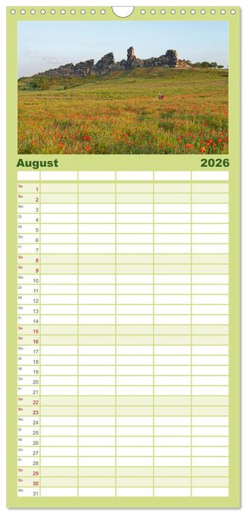 Produktbild: Familienplaner 2026 - Der Harz und sein Vorland mit 5 Spalten (Wandkalender, 21 x 45 cm) CALVENDO