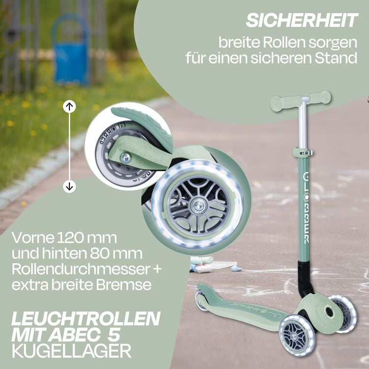 Produktbild: GLOBBER PRIMO FOLDABLE LIGHTS ECO pistaz