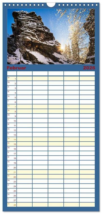 Produktbild: Familienplaner 2026 - Stimmungsvolle Landschaften in Sachsen mit 5 Spalten (Wandkalender, 21 x 45 cm) CALVENDO