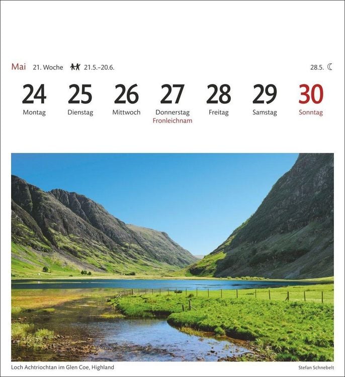 Produktbild: Schottland Sehnsuchtskalender 2027 - Wochenkalender mit 53 Postkarten