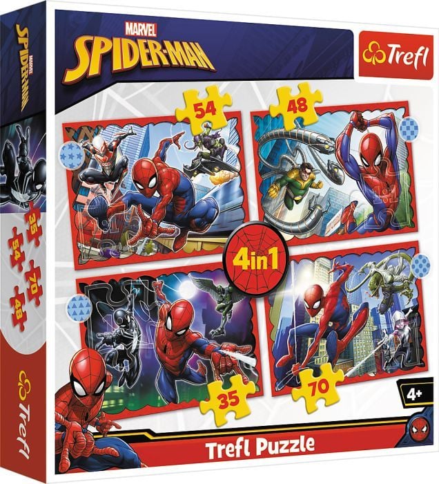 Produktbild: 4 in 1 Puzzle - Spiderman (Kinderpuzzle)