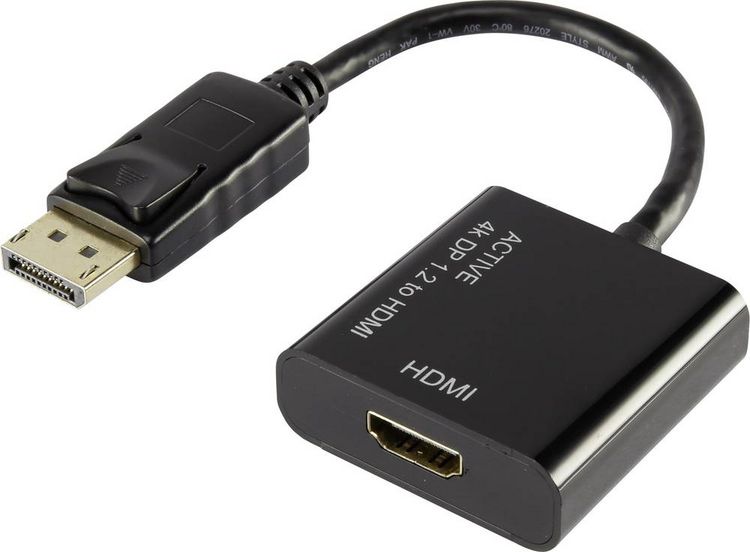Produktbild: Renkforce RF-4222524 DisplayPort / HDMI Adapter [1x DisplayPort Stecker - 1x HDMI-Buchse] Schwarz vergoldete Steckkontakte 10.00 cm