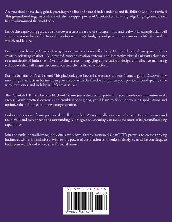 Produktbild: ChatGPT Cashflow Build Your own Artificial Intelligence, Passive Income Empire on Autopilot