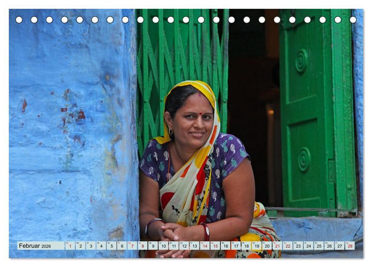 Produktbild: Typisch Indien - Jodhpur (Tischkalender 2026 DIN A5 quer), CALVENDO Monatskalender