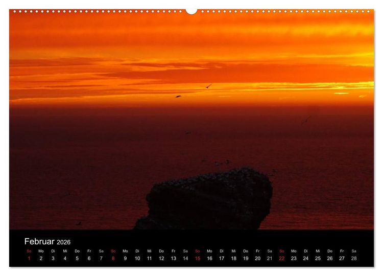 Produktbild: Abend in Helgoland (hochwertiger Premium Wandkalender 2026 DIN A2 quer), Kunstdruck in Hochglanz