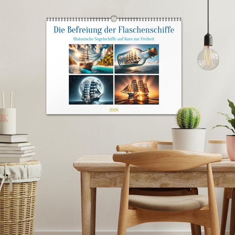 Produktbild: Die Befreiung der Flaschenschiffe - Historische Segelschiffe (Wandkalender 2026 DIN A3 quer), CALVENDO Monatskalender