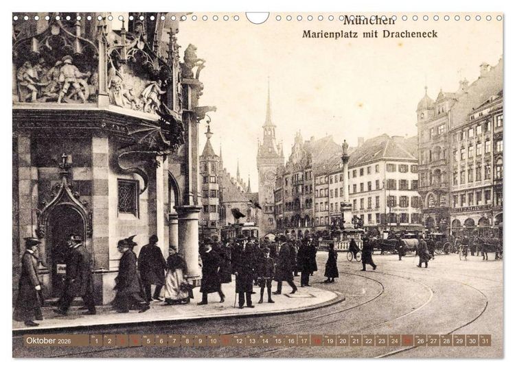 Produktbild: Spaziergang durch M&uuml;nchen &ndash; Die Stadt auf historischen Karten (Wandkalender 2026 DIN A3 quer), CALVENDO Monatskalender
