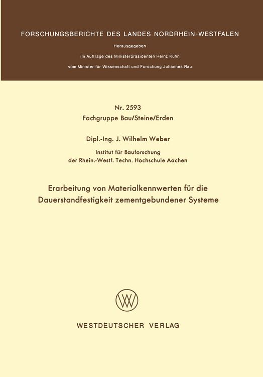 Produktbild: Erarbeitung von Materialkennwerten f&uuml;r die Dauerstandfestigkeit zementgebundener Systeme