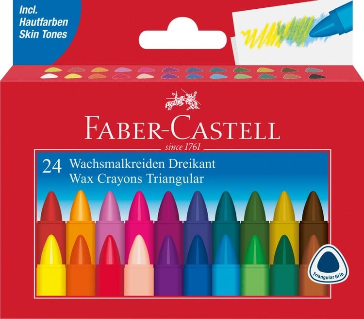 Produktbild: Wachsmalstifte dreikant 24-er