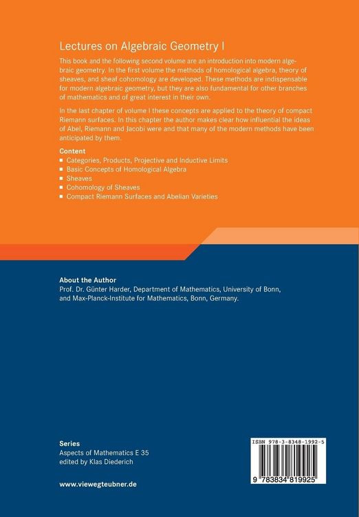 Produktbild: Lectures on Algebraic Geometry I