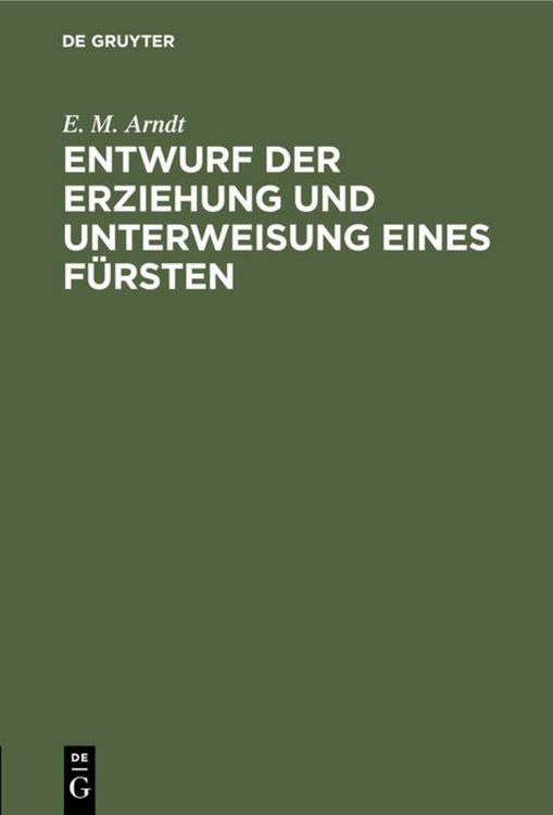 Produktbild: Entwurf der Erziehung und Unterweisung eines F&uuml;rsten