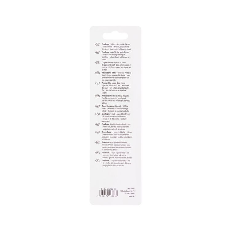 Produktbild: Idena Fineliner 0,4mm rot blau gr&uuml;n schwarz 4 St&uuml;ck