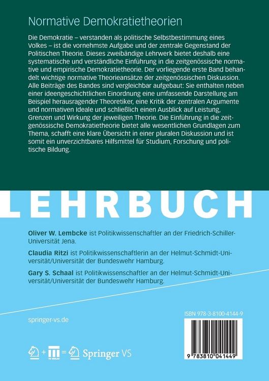 Produktbild: Zeitgen&ouml;ssische Demokratietheorie