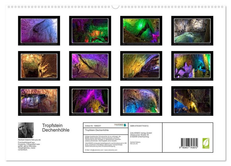 Produktbild: Tropfstein Dechenh&ouml;hle (hochwertiger Premium Wandkalender 2026 DIN A2 quer), Kunstdruck in Hochglanz
