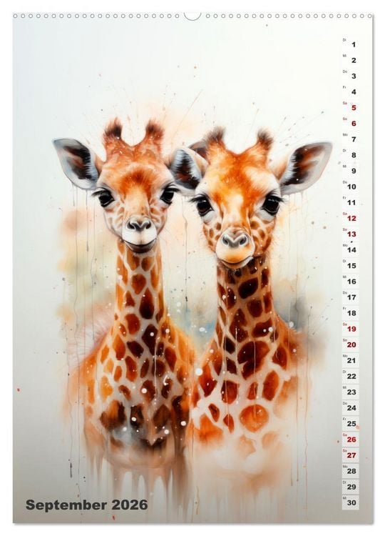 Produktbild: Niedliche Tierfamilien (hochwertiger Premium Wandkalender 2026 DIN A2 hoch), Kunstdruck in Hochglanz