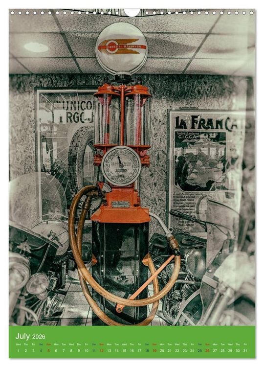 Produktbild: Fuel vintage pumps (Wall Calendar 2026 DIN A3 portrait), CALVENDO 12 Month Wall Calendar