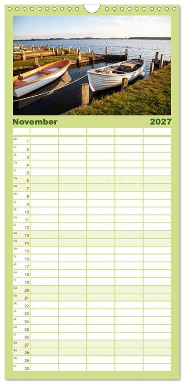 Produktbild: Familienplaner 2027 - Unterwegs entlang der Schlei mit 5 Spalten (Wandkalender, 21 x 45 cm) CALVENDO