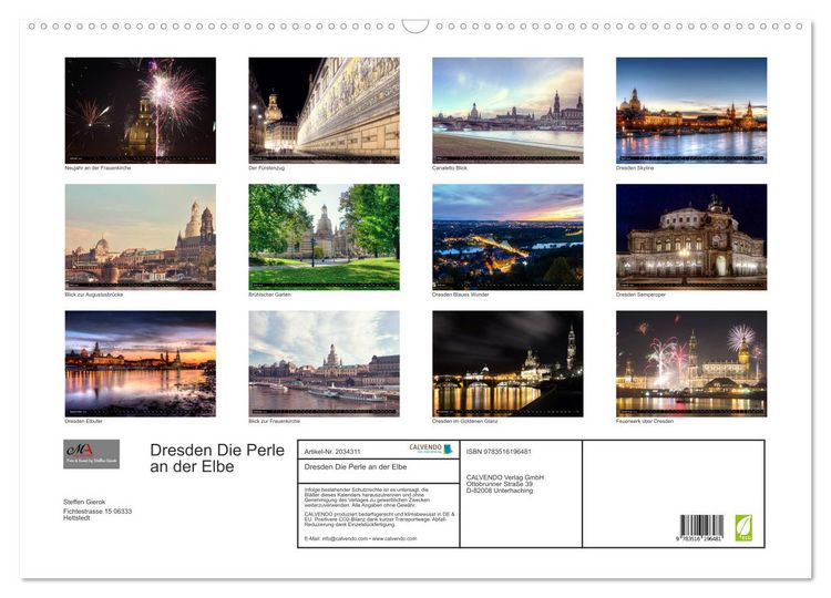 Produktbild: Dresden Die Perle an der Elbe (Wandkalender 2026 DIN A2 quer), CALVENDO Monatskalender