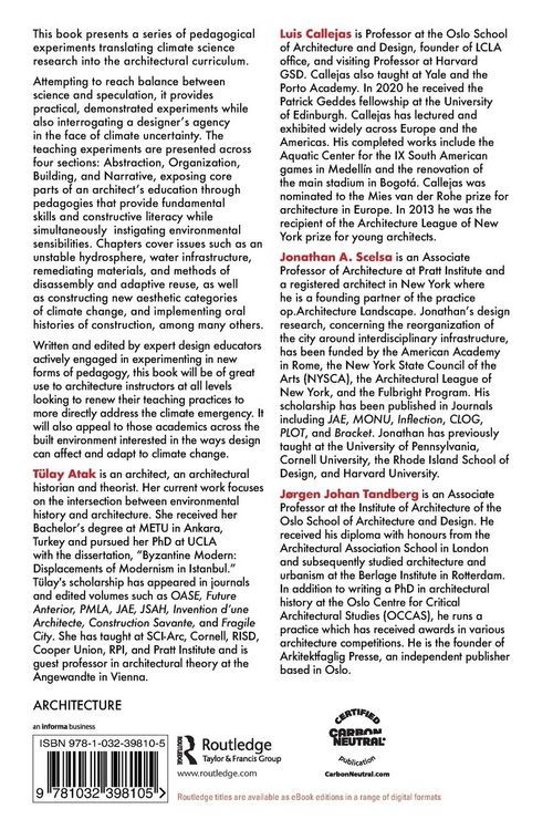 Produktbild: Pedagogical Experiments in Architecture for a Changing Climate