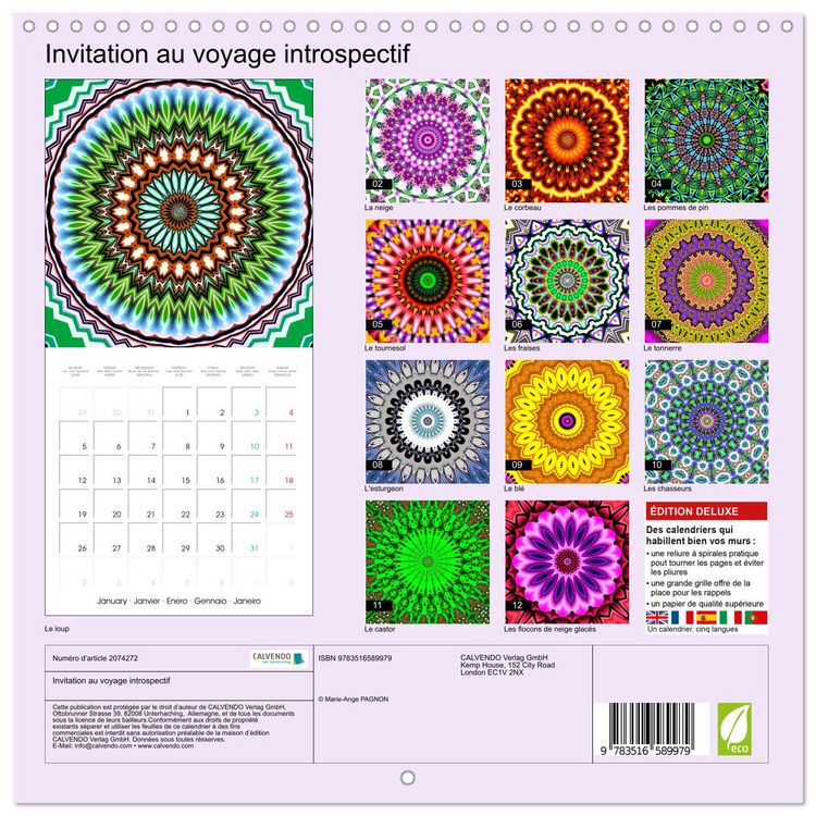 Produktbild: Invitation au voyage introspectif (Calendrier mural carr&eacute; 2026 30x30 cm) Calendrier double avec une page pour vos prises de notes