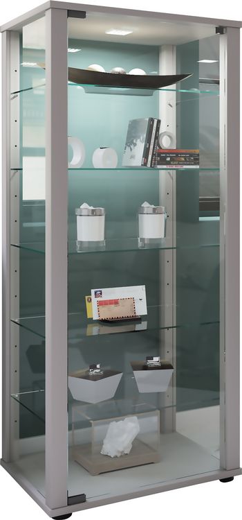 Produktbild: Holz Glas Stand Vitrine Sammelvitrine Kavisa L
