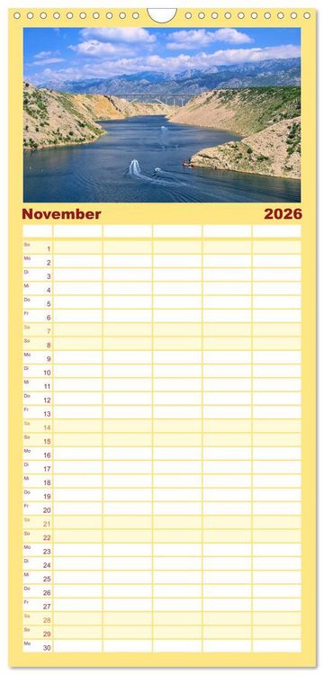 Produktbild: Familienplaner 2026 - Kroatien mit 5 Spalten (Wandkalender, 21 x 45 cm) CALVENDO