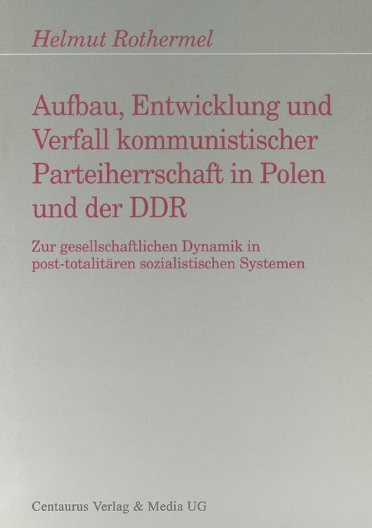 Produktbild: Aufbau, Entwicklung und Zerfall kommunistischer Parteiherrschaft in Polen und der DDR