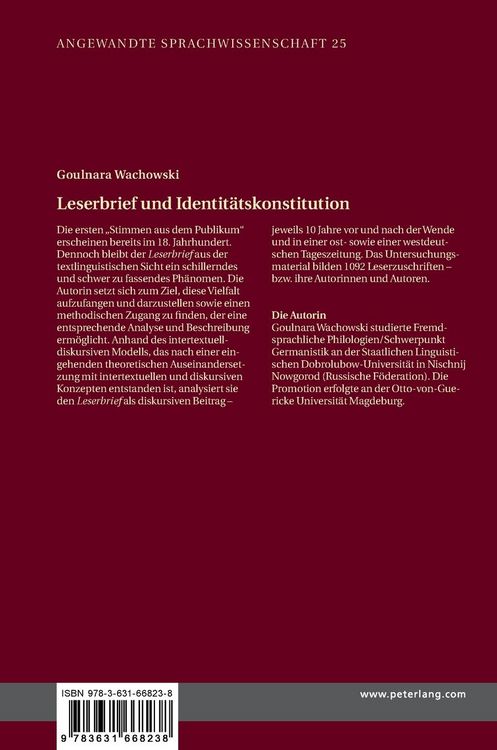 Produktbild: Leserbrief und Identit&auml;tskonstitution