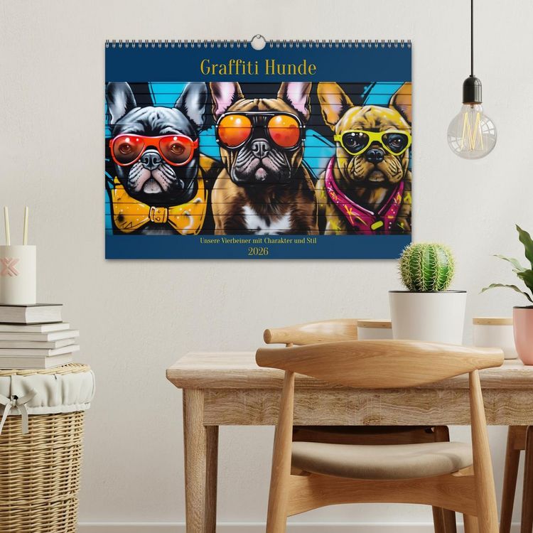 Produktbild: Graffiti Hunde (Wandkalender 2026 DIN A3 quer), CALVENDO Monatskalender