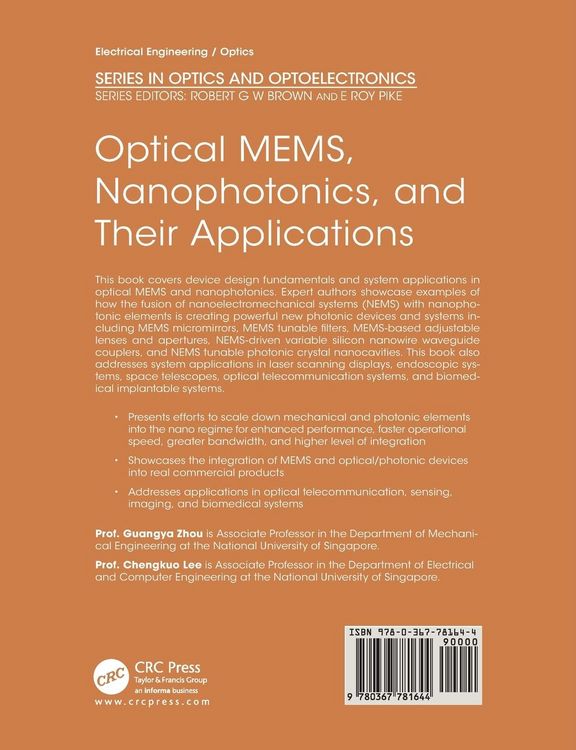 Produktbild: Optical MEMS, Nanophotonics, and Their Applications