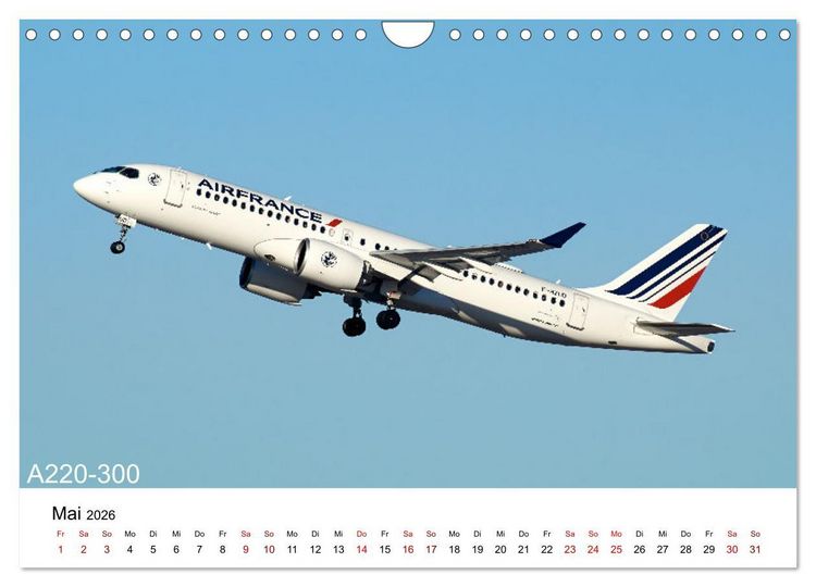 Produktbild: Flugzeuge von Airbus (Wandkalender 2026 DIN A4 quer), CALVENDO Monatskalender