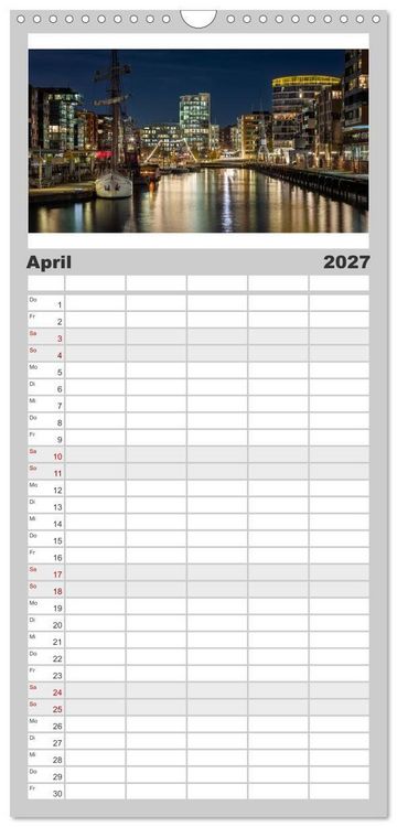 Produktbild: Familienplaner 2027 - Magic Nights Hamburg mit 5 Spalten (Wandkalender, 21 x 45 cm) CALVENDO