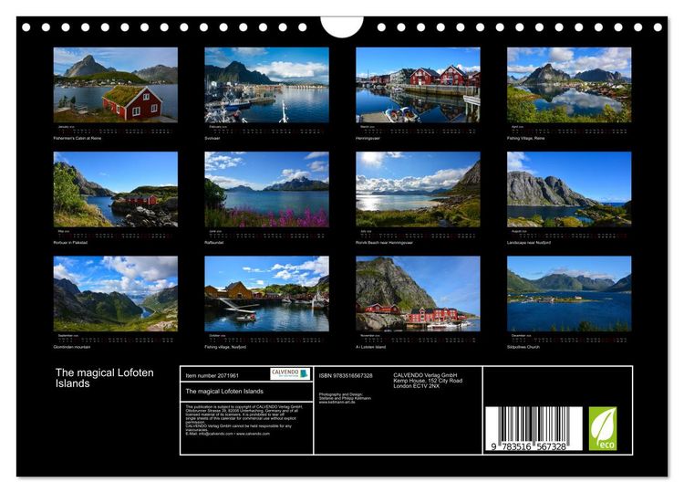 Produktbild: The magical Lofoten Islands (Wall Calendar 2026 DIN A4 landscape), CALVENDO 12 Month Wall Calendar