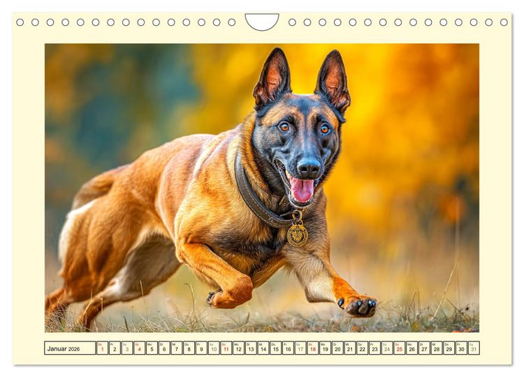 Produktbild: Malinois im Einsatz. Heldenhafte Hunde mit Ausdauer und Mut (Wandkalender 2026 DIN A4 quer), CALVENDO Monatskalender
