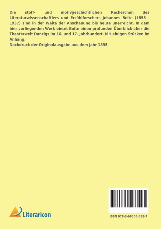 Produktbild: Das Danziger Theater im 16. und 17. Jahrhundert