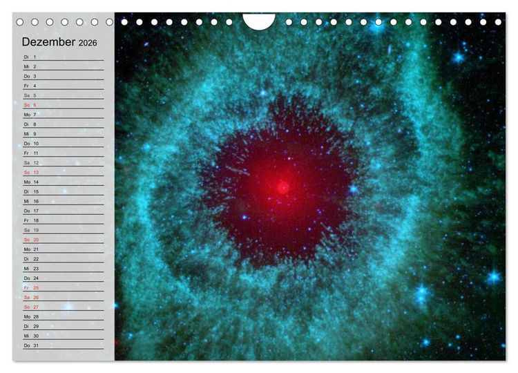 Produktbild: Universum. Farbenpracht der Gasnebel (Wandkalender 2026 DIN A4 quer), CALVENDO Monatskalender