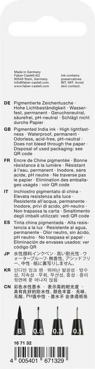 Produktbild: Faber-Castell Tuschestifte Pitt Artist Pens Manga schwarz, 4er Etui, XS, S, F und B