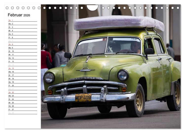 Produktbild: Cars on Cuba (Wandkalender 2026 DIN A4 quer), CALVENDO Monatskalender