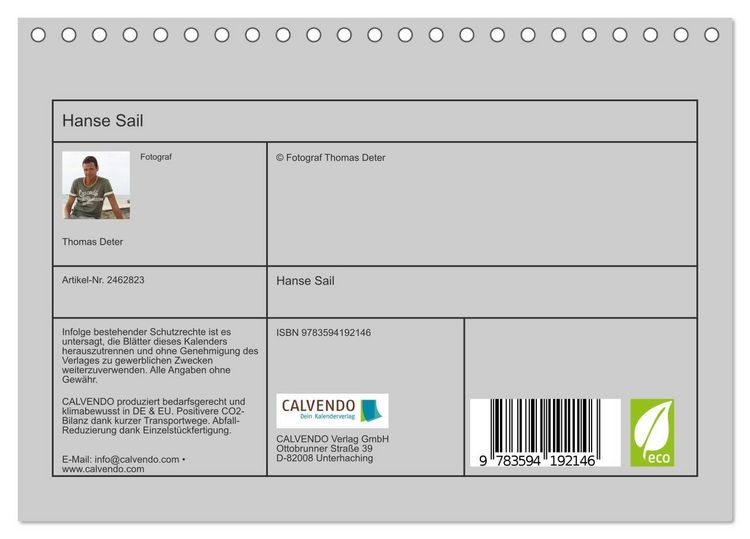 Produktbild: Hanse Sail (Tischkalender 2027 DIN A5 quer), CALVENDO Monatskalender