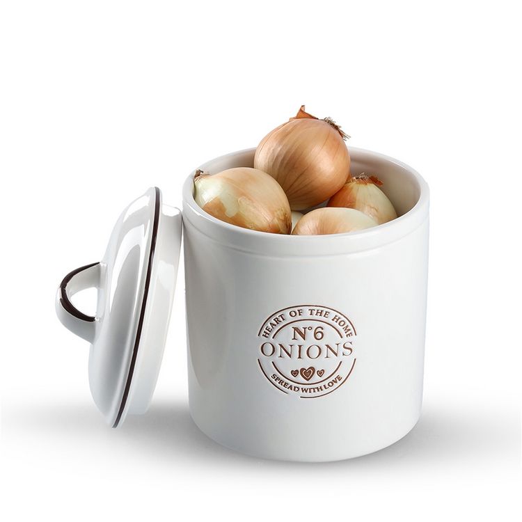 Produktbild: neuetischkultur Vorratsdose "Onions", 1620 ml, Keramik, wei&szlig;