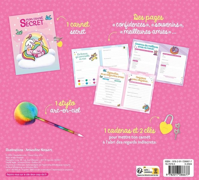 Produktbild: Mon carnet secret b&eacute;b&eacute;s licornes : coffret avec stylo fantaisie