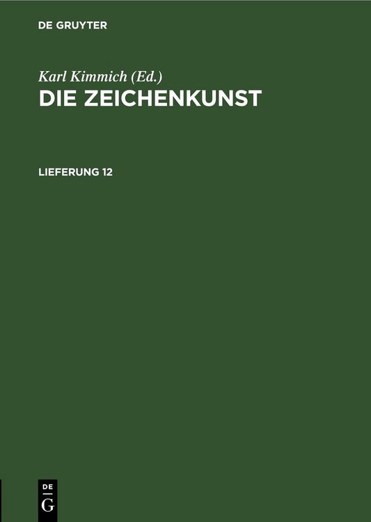 Produktbild: Die Zeichenkunst. Lieferung 12