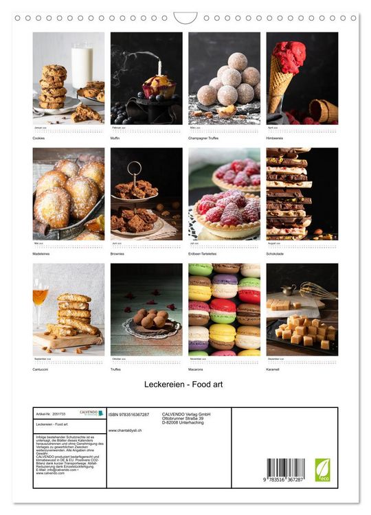 Produktbild: Leckereien - Food art (Wandkalender 2026 DIN A3 hoch), CALVENDO Monatskalender