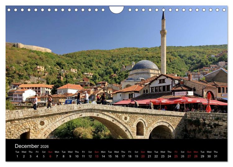 Produktbild: Monuments of Kosovo 2026 (Wall Calendar 2026 DIN A4 landscape), CALVENDO 12 Month Wall Calendar