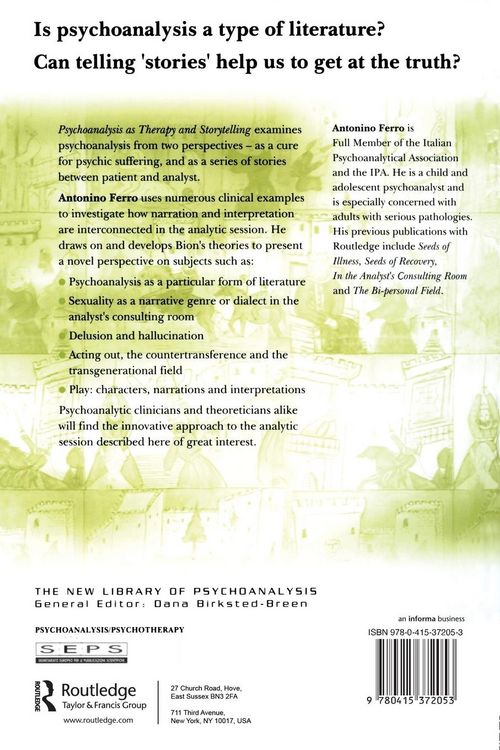 Produktbild: Psychoanalysis as Therapy and Storytelling